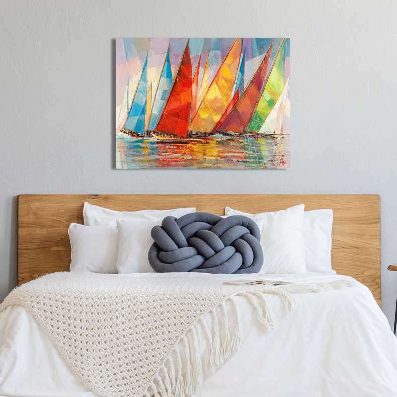 3LR6259 Summer Regatta by Luigi Florio - Wrapped Canvas Painting, 60cm H x 80cm W x 4cm D
