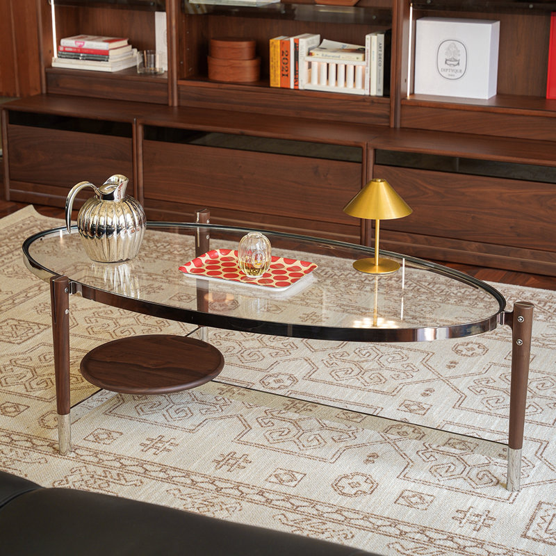 Table basse haut de gamme, Clair, H 16,54 po x L 49,8 po x l 24,41 po, Brun