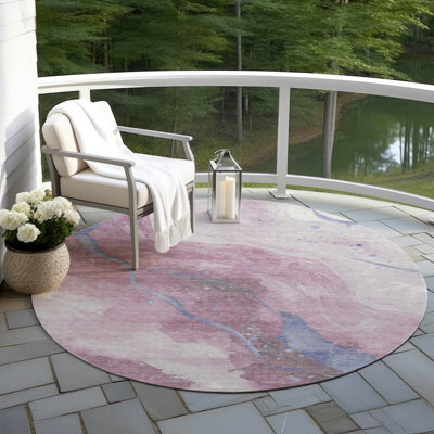 Machine Washable Indoor/Outdoor Claudian ACN1532 Mauve Rug