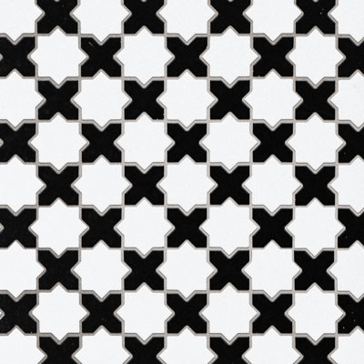 Metro 2" Star 11-7/8 In. X 11-7/8 In. Porcelain Mosaic Tile