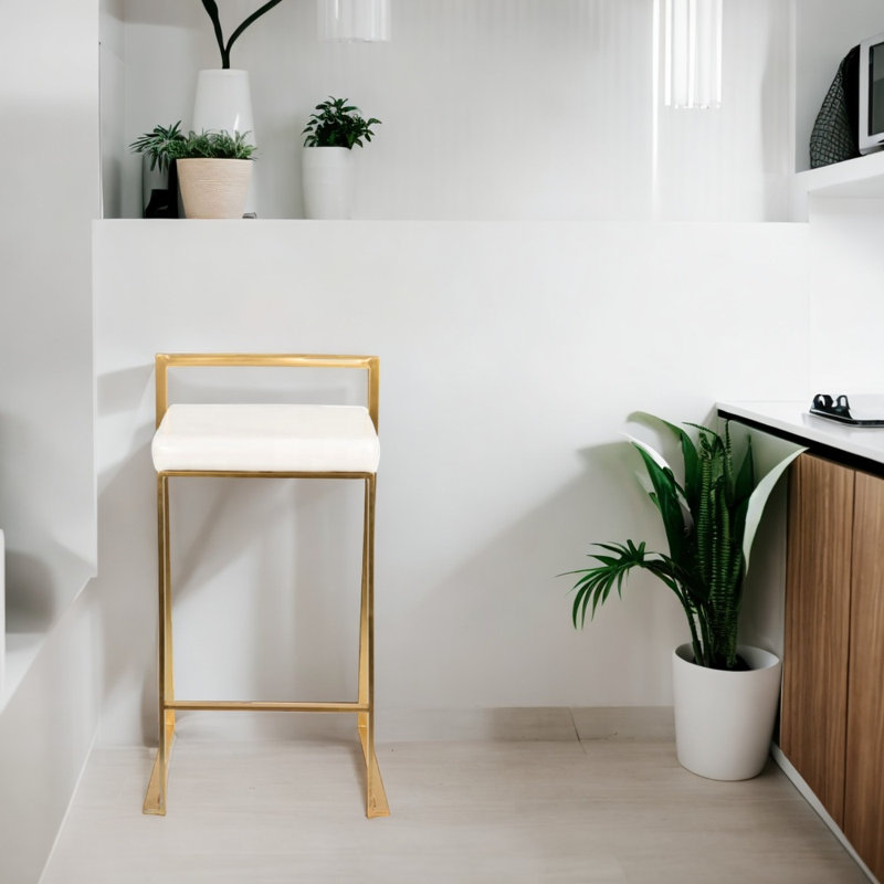 Pipe Counter Stool, White