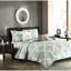 Courtepointe 6 pièces pour très grand / très grand lit. Imprimé en microfibre, matelassage vermicelle, petites feuilles, 2 taies décoratives, 3 coussins très grand. Microfibre avec revers en diamant doux brossé-122457373