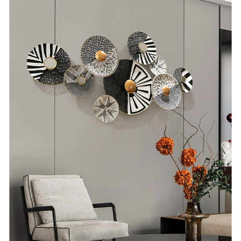 Décorations murales en métal tridimensionnelles de style nordique de luxe