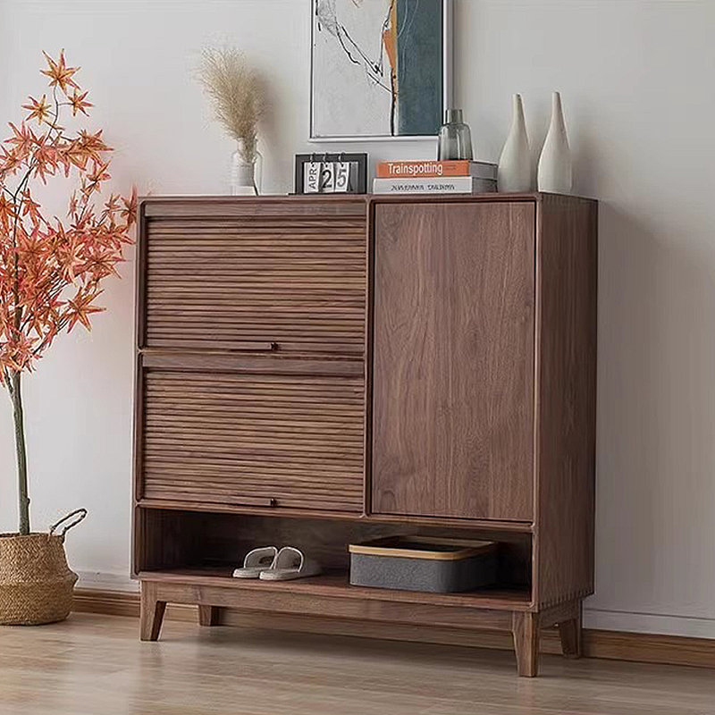 Simple style wooden shoe storage cabinet