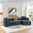 114" Cloud Sectional Couch With L-Shape Chaise-2009221977
