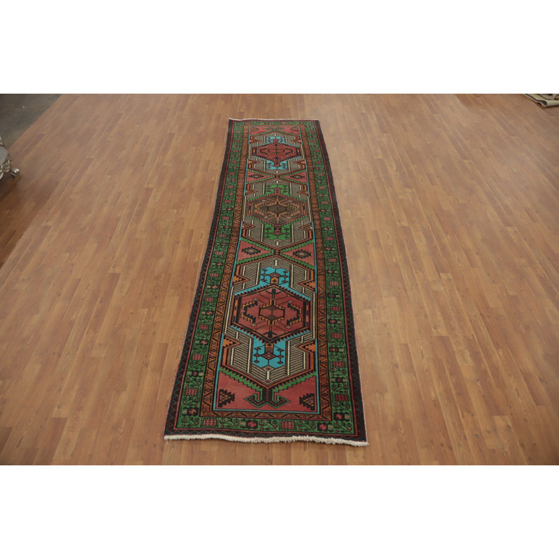 Tapis de couloir traditionnel en laine rétro 3 x 11