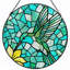 Panneau de vitrail 12 "H Hummingbird Flight-735211728