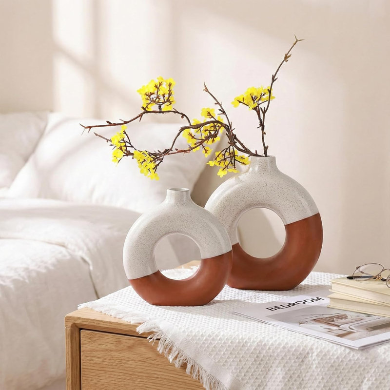 Clay Vase Decorated With Donuts