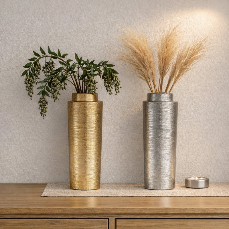 Vases décoratifs 12,9 po, Or/argent