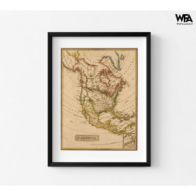 «North America 1817» par Vintage Cartes, impression de carte rétro américaine, Art mural de l'Amérique du Nord, grande carte américaine, décor de classe histoire
