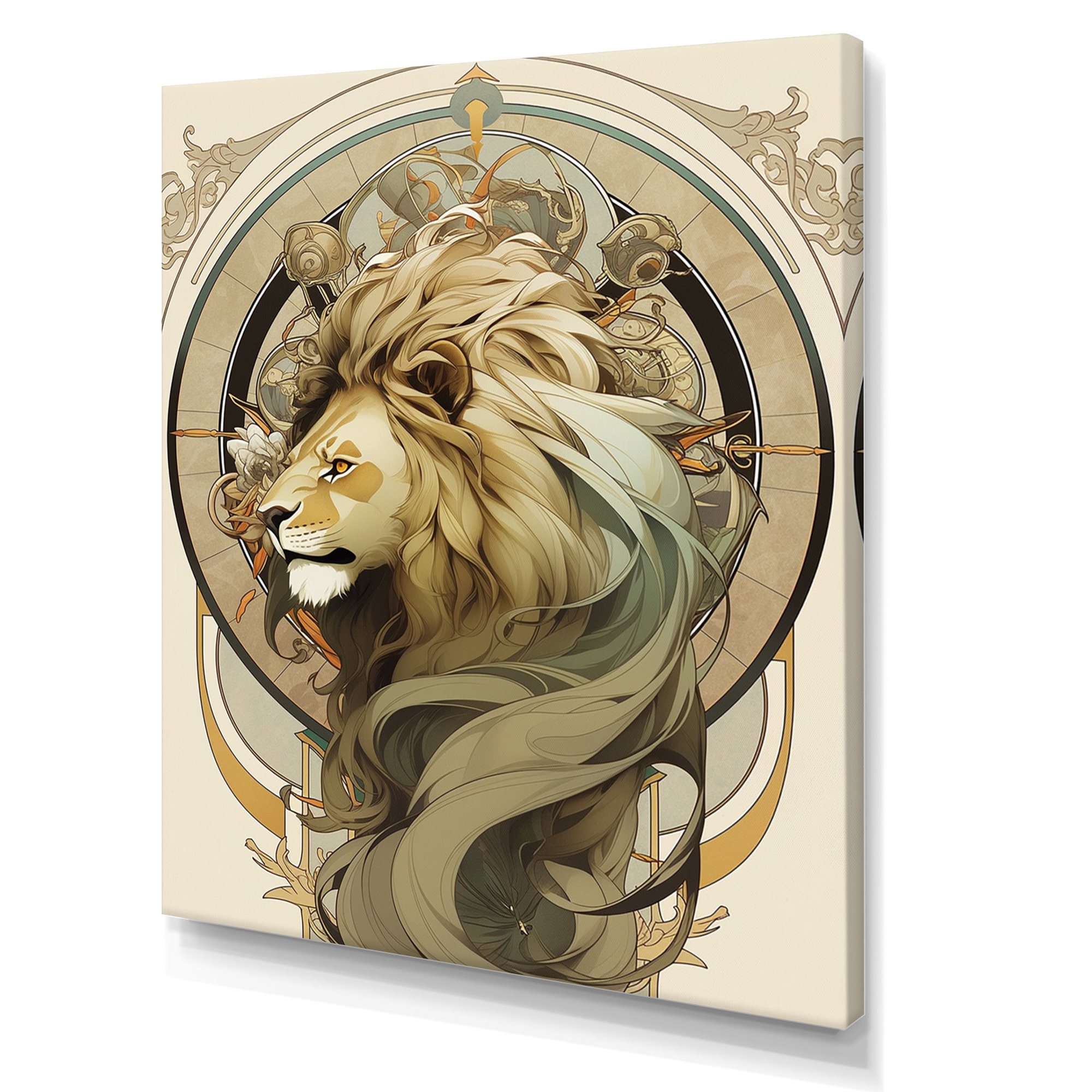 Ebern Designs Art Nouveau Portrait Of Majestic Lion - Animals Lion ...