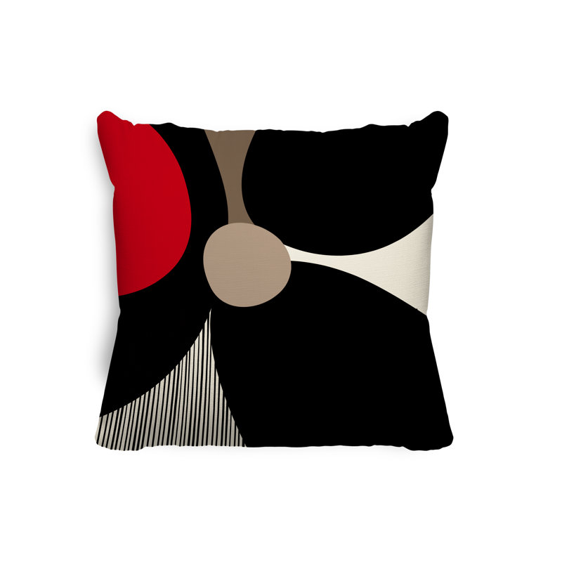 Lara Floral Outdoor Reversible Throw Pillow, 19" x 19", Red/Off White
