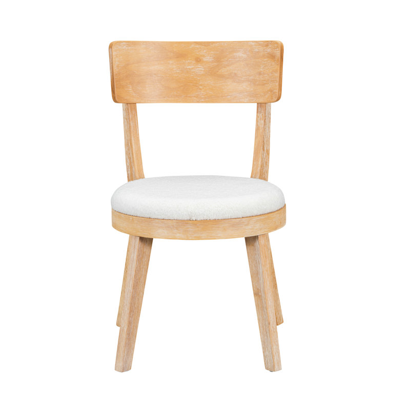 Chaises de salle à manger rembourrées modernes en A de 2, de couleur beige et naturelle, fabriquées en tissu de bois d'hévéa, confortables pour les repas prolongés, 2 chaises à solution compacte, tissu, confort rembourré épais,