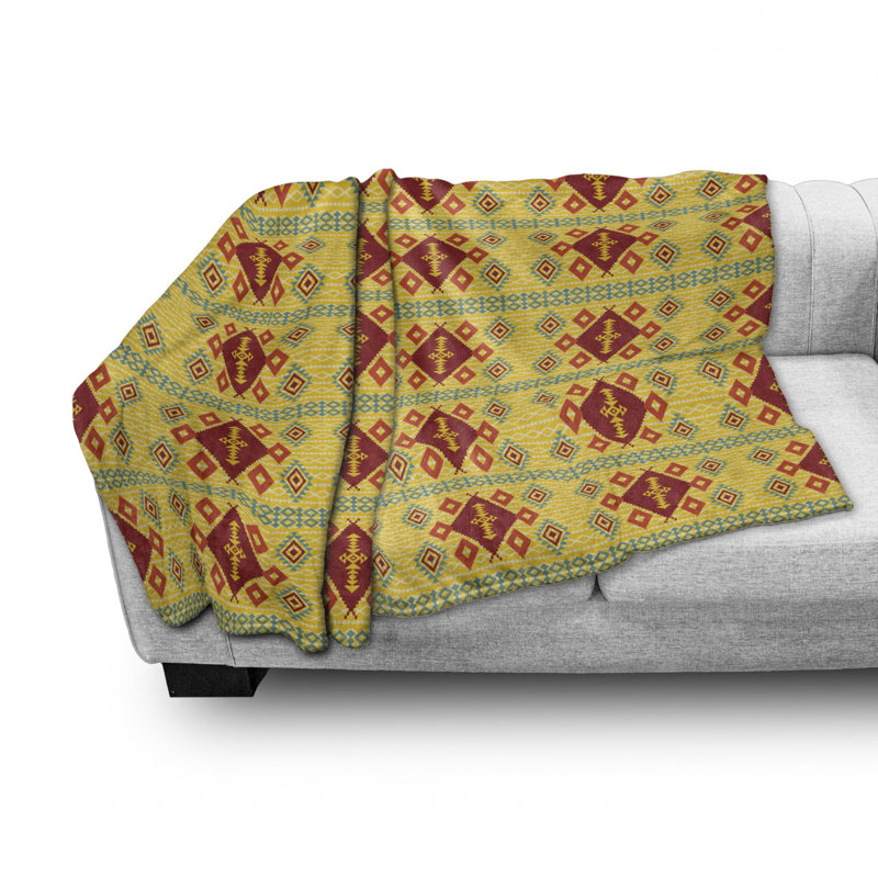 Hand Woven Throw Blanket, 50" W x 60" L