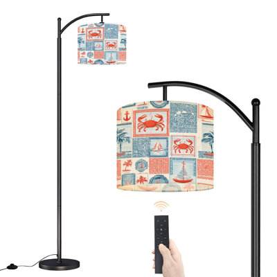 Lampe sur pied à arc avec abat-jour réglable Nautical