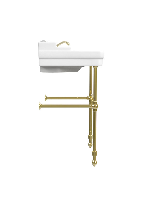 Cheviot Products Essex 24" Console Bathroom Sink with Overflow & Metal Base, 8" Widespread, Polished Brass
