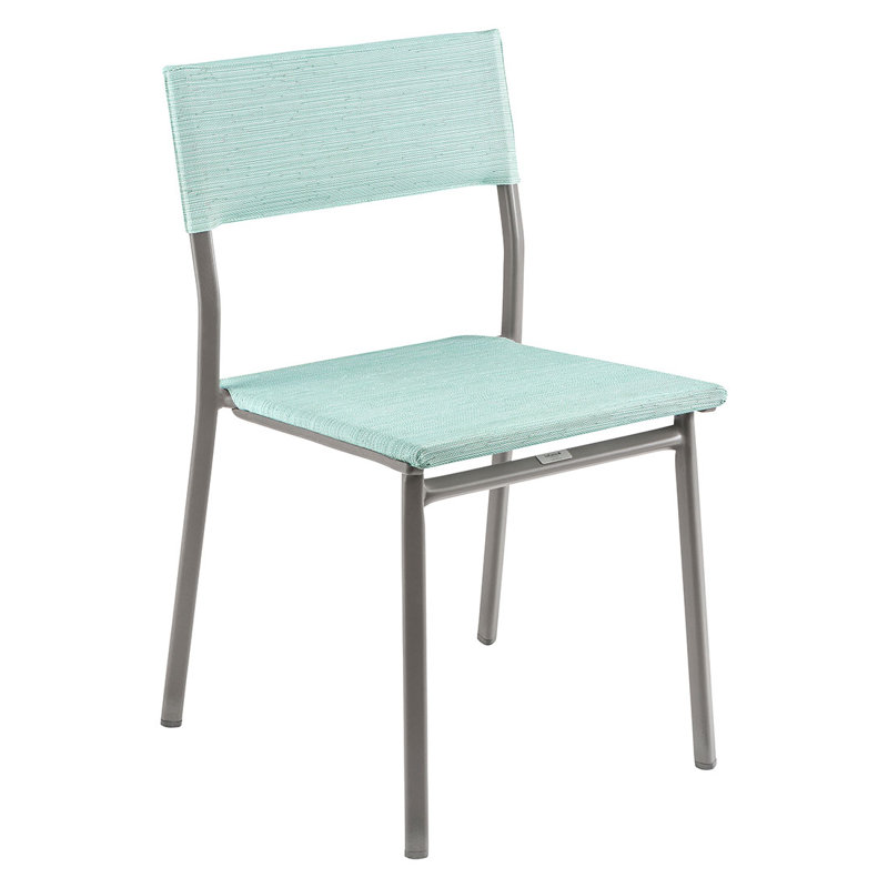 Outdoor Patio Dining Side Chair, Titanium, Teal