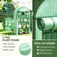 Four Tier Mini Outdoor Greenhouse with 8 Wire Shelves, Roll Up Front Door PE Cover Steel Frame Plant Grow House for Garden Patio Balcony Plant Protection