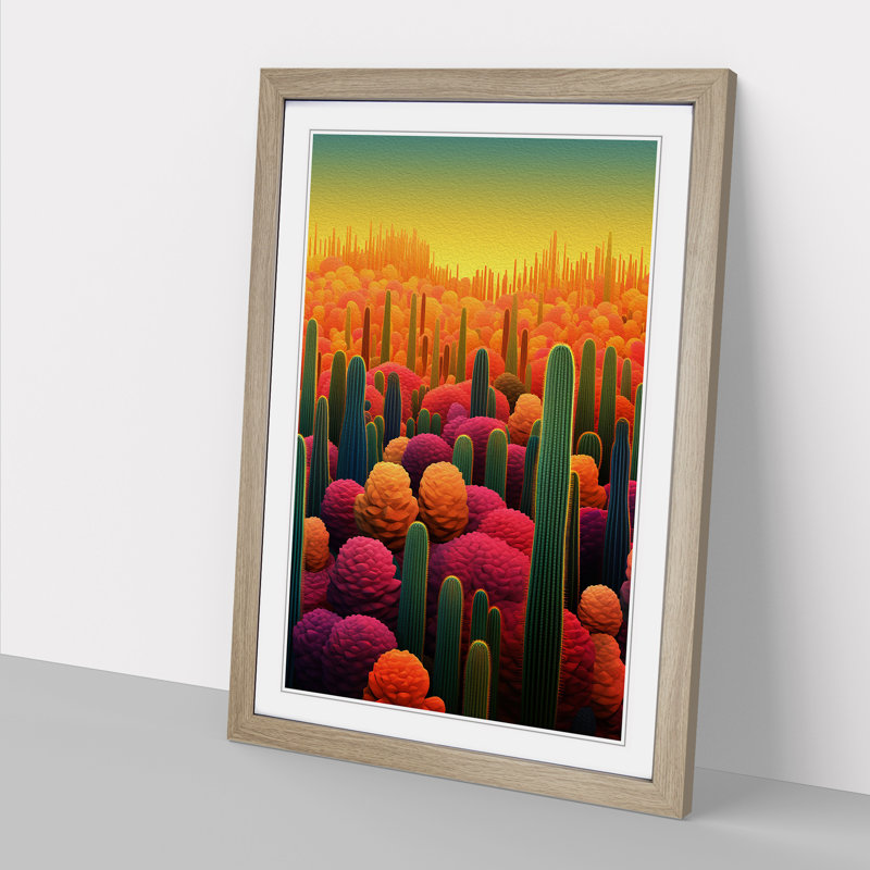 Cactus Colour Field No.2 - Framed Print