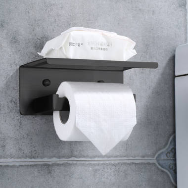 Aquaterior Toilet Paper Holder Wall Mounted Rack Heavy Duty