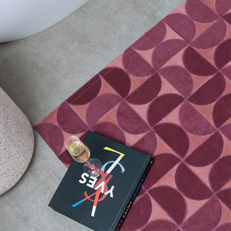 Horizon Geometric Area Rug in Pink/Light Pink, Runner 2'7" x 6'6"