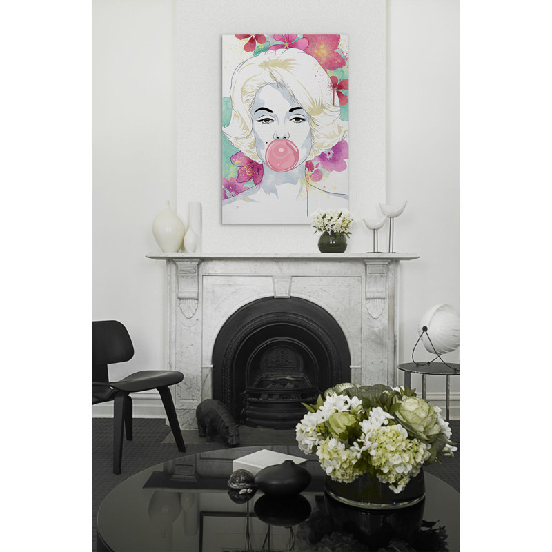 Mod Marilyn, impression sur toile, H 18 po x l 12 po x P 1,5 po, Toile tendue, Pas de tapis
