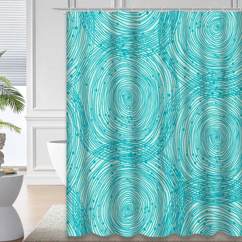 Rideau de douche Turquoise Spiral, L 72 po x l 78 po