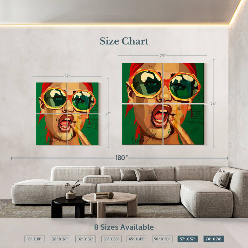 Playful Girl, 74" H x 74" W
