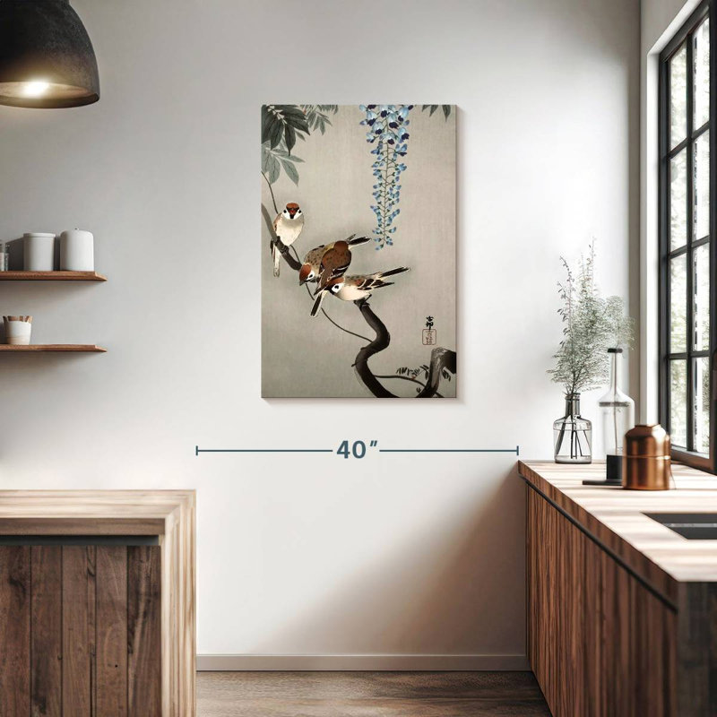 Brampt Ring Sparrows At Wisteria, 36" H x 24" W