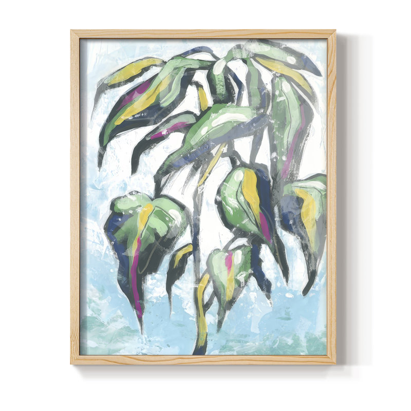 «Candy Palm Fresco IV», reproduction encadrée - bois massif, Naturel, H 15 po x l 12 po