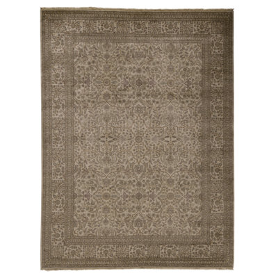 High-Quality Hand-Knotted Ivory Area Rug