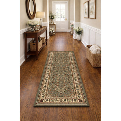 Tapis d'intérieur traditionnel vert sauge Safira