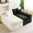 Black&White Turtle Velvet Double Chaise Lounge Multifunctional Lazy Sofa-843493915