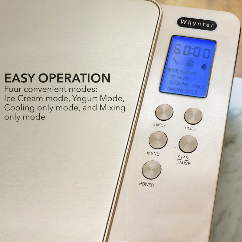 Champagne Gold 2 Quart Automatic Ice Cream and Yogurt Maker