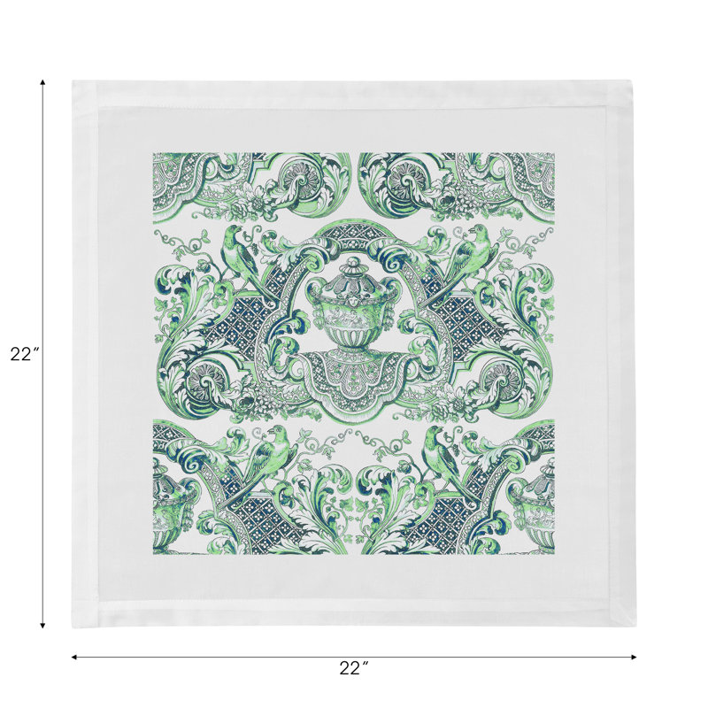 Royal Delft William and Mary Cotton Sateen Dinner Napkins, Green