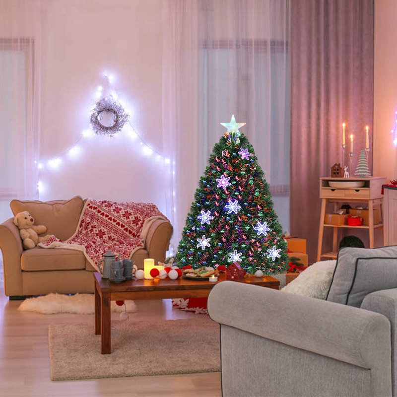 Lighted Artificial Pine Christmas Tree, 90cm H x 51cm W x 51cm D
