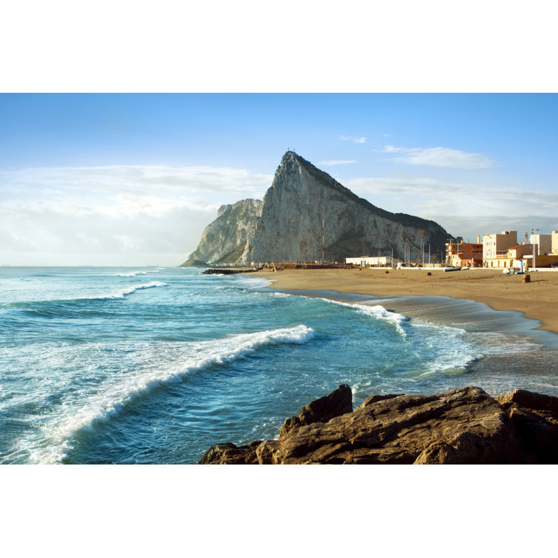 Gibraltar And The Sea by Swilmor - No Frame Art Prints on Canvas, 81cm H x 122cm W
