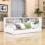 Lit de jour simple en bois avec compartiment de rangement intégré, lit gigogne simple et station de charge-60248726