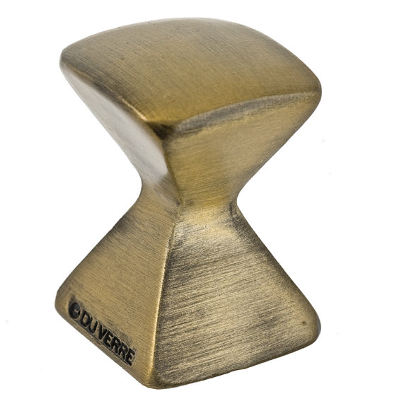 Forged 2 Square Knob, Antique Brass, 0.875" H x 0.875" W x 1.25" D