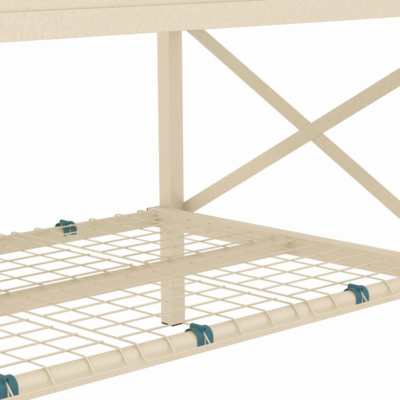 Lit de jardin surélevé avec structure en acier galvanisé, tablette de rangement et doublure de lit, jardinière surélevée avec pieds pour légumes, fleurs, herbes