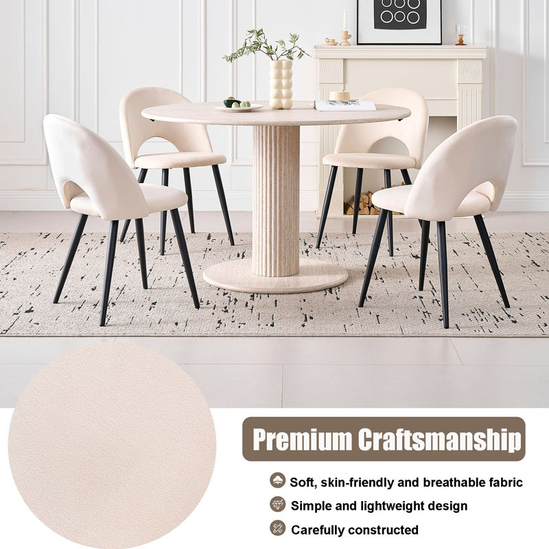 48 cm H Side Chair, Beige