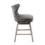 Tabouret de comptoir pivotant de 25,75 po, gris anthracite, pieds et structure en bois massif, sans retour automatique, outils d'assemblage inclus Chaise de 21 po x H 25,75 po - revêtement gris anthracite