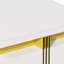 Table basse carrée moderne avec rangement, quatre tiroirs et fini lustré pour des espaces de vie organisés.-902947622