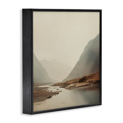Cliffs over Winding Stream Framed Giclee Art, design by Lazar Studio