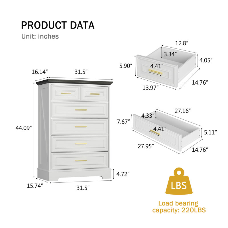 Commode 6 tiroirs Modern