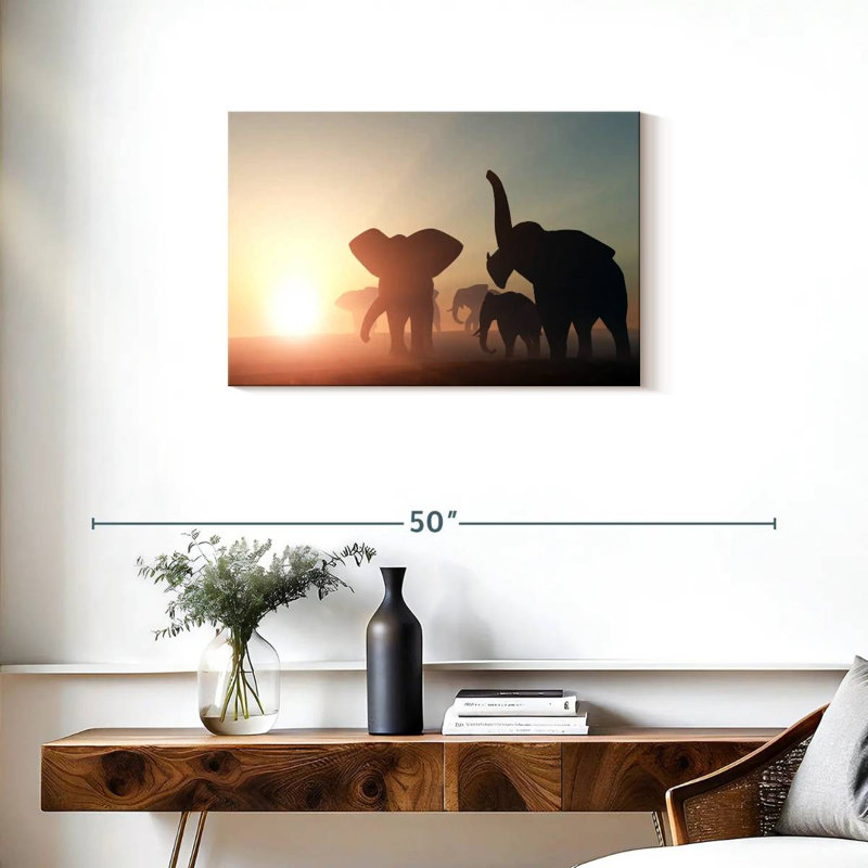 Wild Elephants, 20" H x 30" W