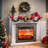 Abiud 44" Electric Fireplace w/ Mantel, Dancing Flame Effect & Stacked Stone Surround, Remote Control Timer-742423292