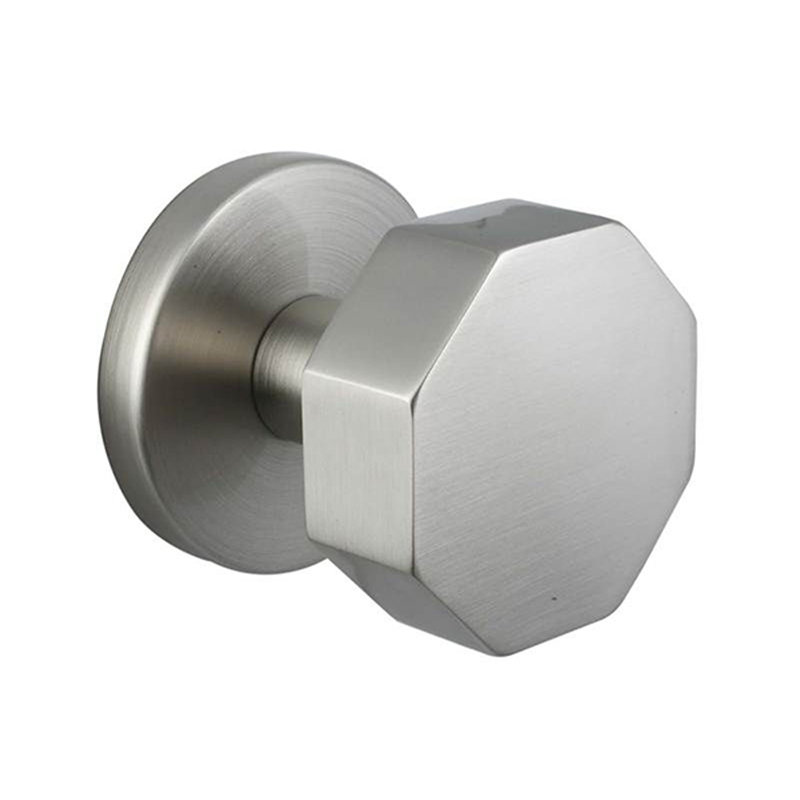 Ensemble de boutons de passage Emtek avec rosette à disque et bouton octogonal, Nickel satiné