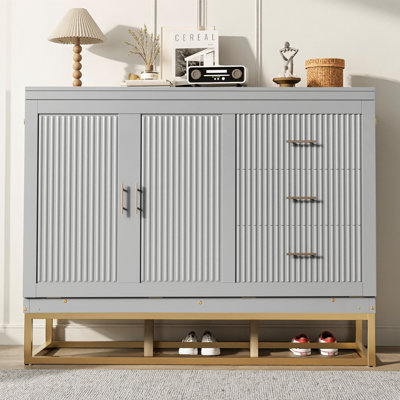 Grand lit escamotable avec portes en verre givré, conception à faux tiroirs, tablettes intégrées, lit armoire pliant autoportant, aucune fixation murale requise, pieds en métal doré,