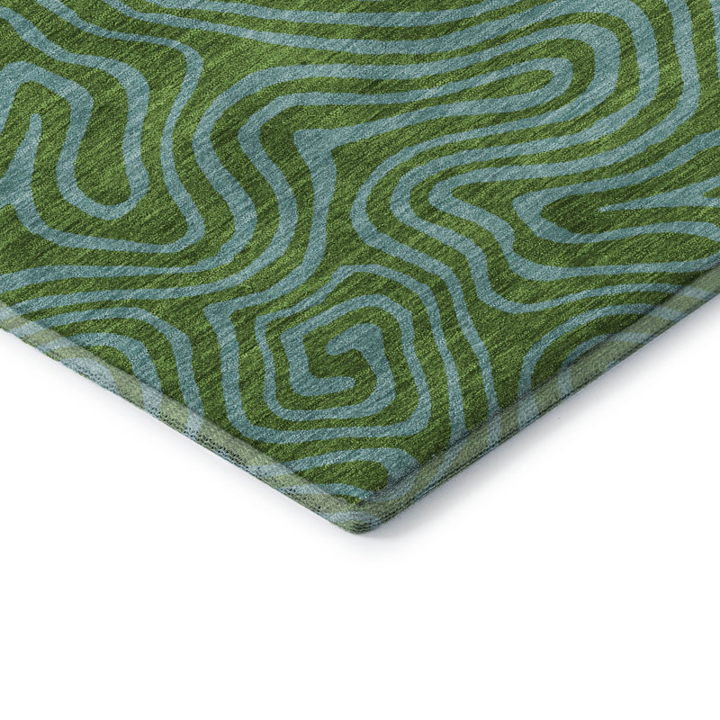 Premium Machine Washable Birchview AMF1031 Swirls Rug, Rectangle 8' x 10'
